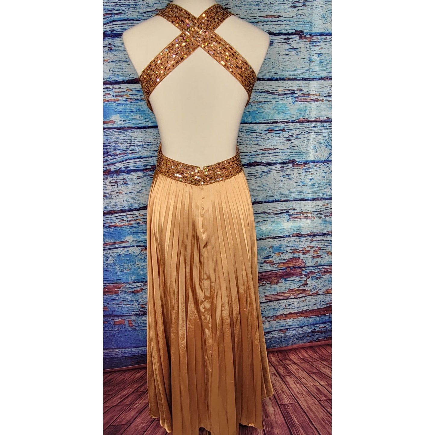 Beautiful Golden Sparkly Sequin Prom/Bridesmaid Dress