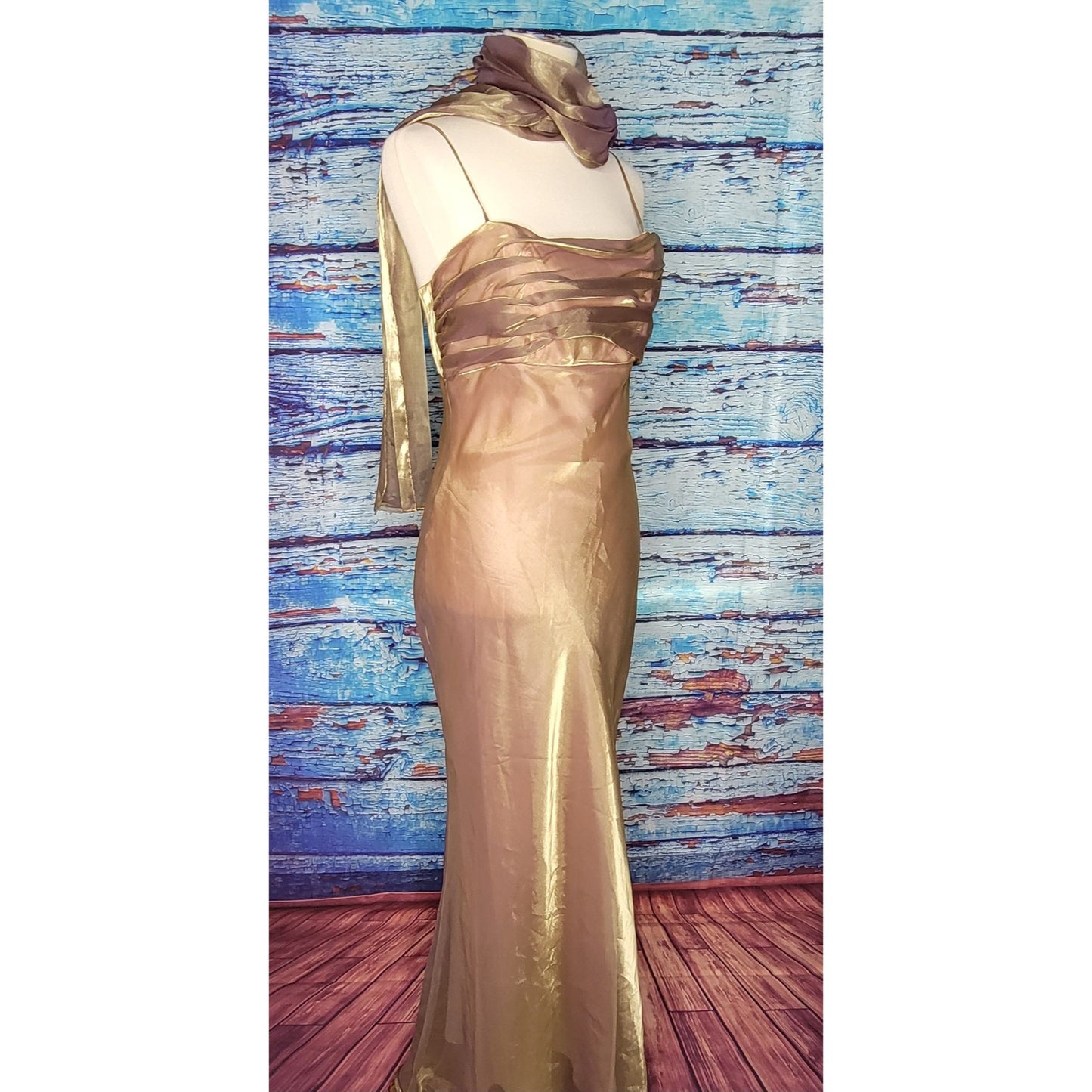 Shimmery Gold Coty Prom/Bridesmaid Dress Stunning!