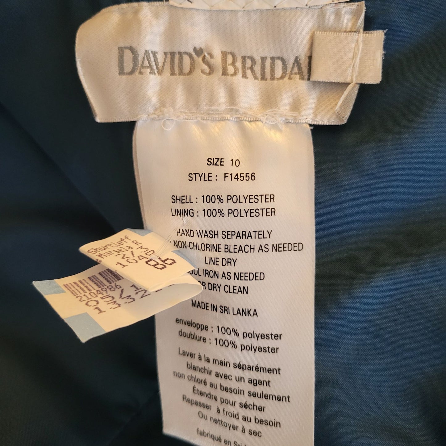David's bridal Prom/Bridal Satiny Deep Blue Dress