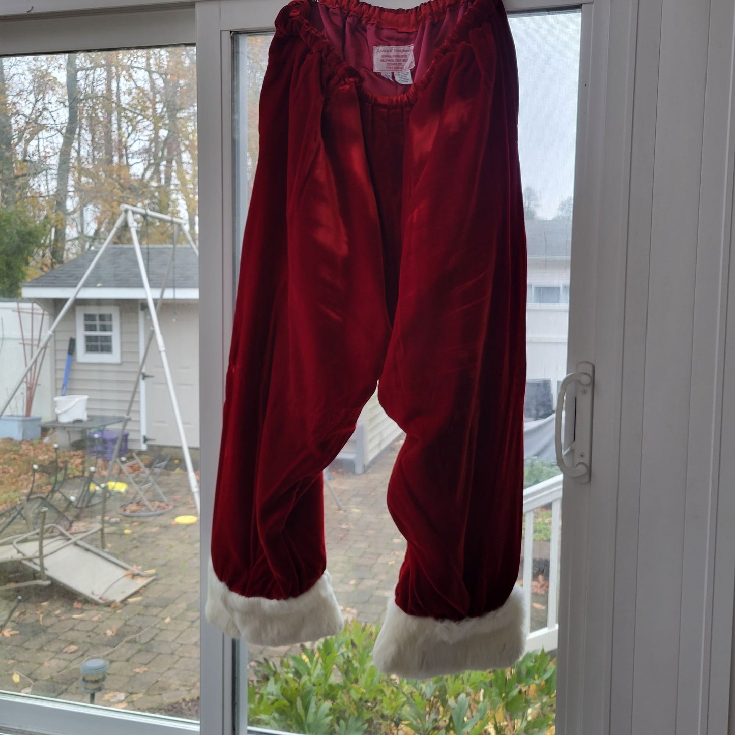 Deep Red Velvet & White Rabbit Fur Santa Suit