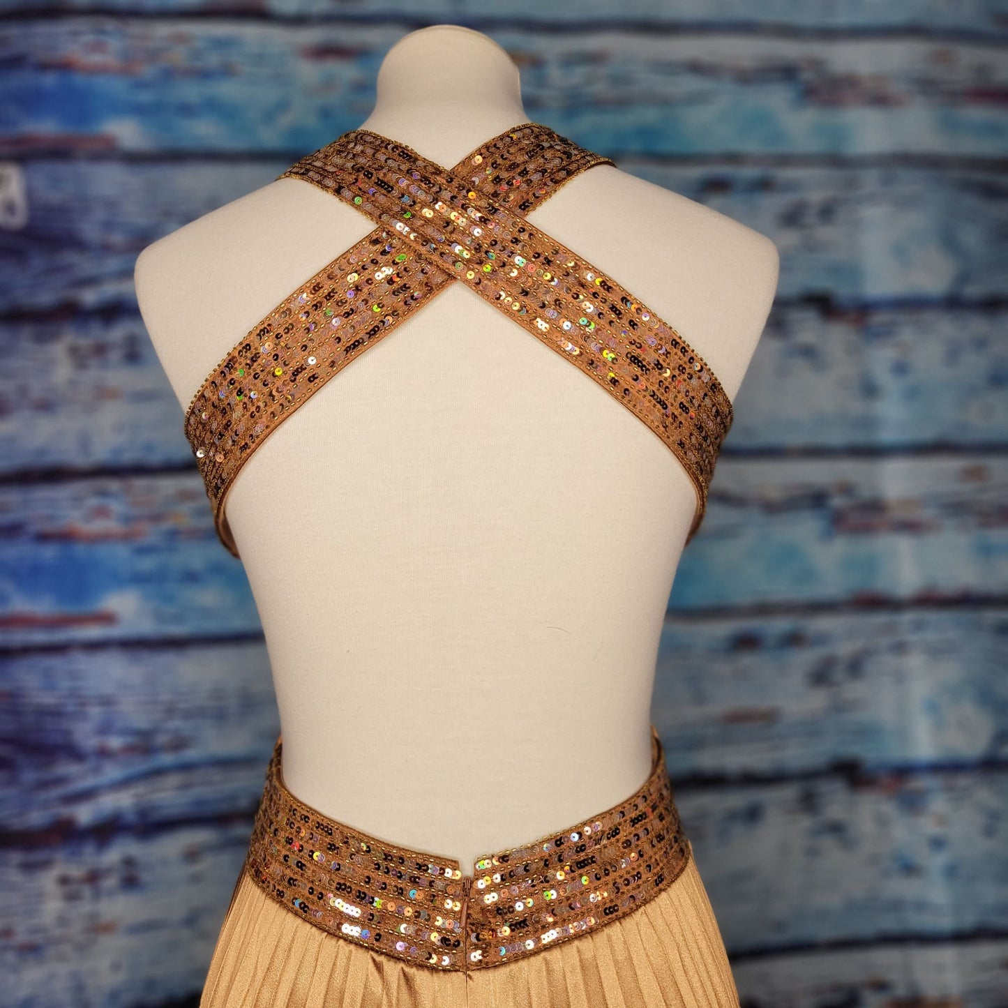 Beautiful Golden Sparkly Sequin Prom/Bridesmaid Dress