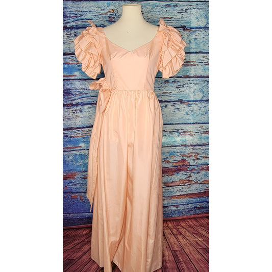 Vintage 80's House of Bianchi Peach/Pink Prom/Bridesmaid dress