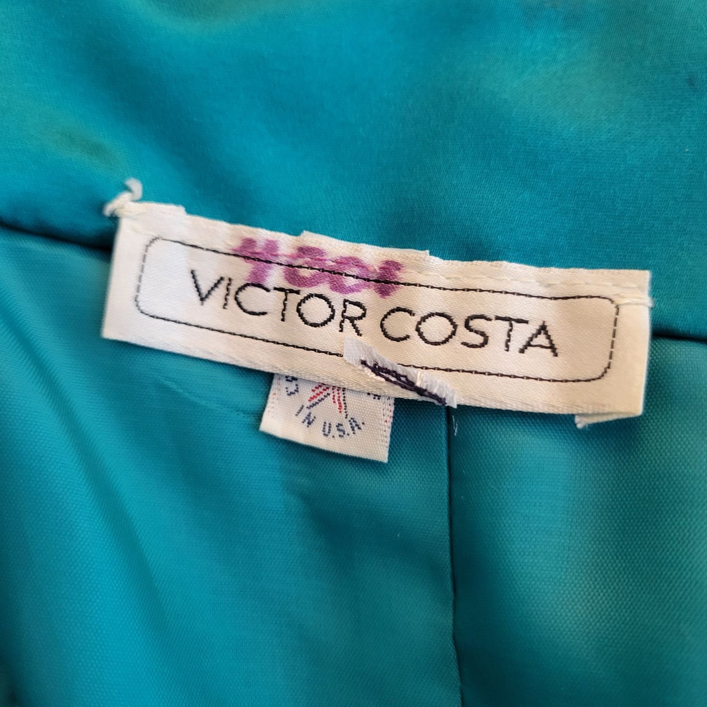 Vintage Victor Costa Teal Prom/Bridesmaid Dress