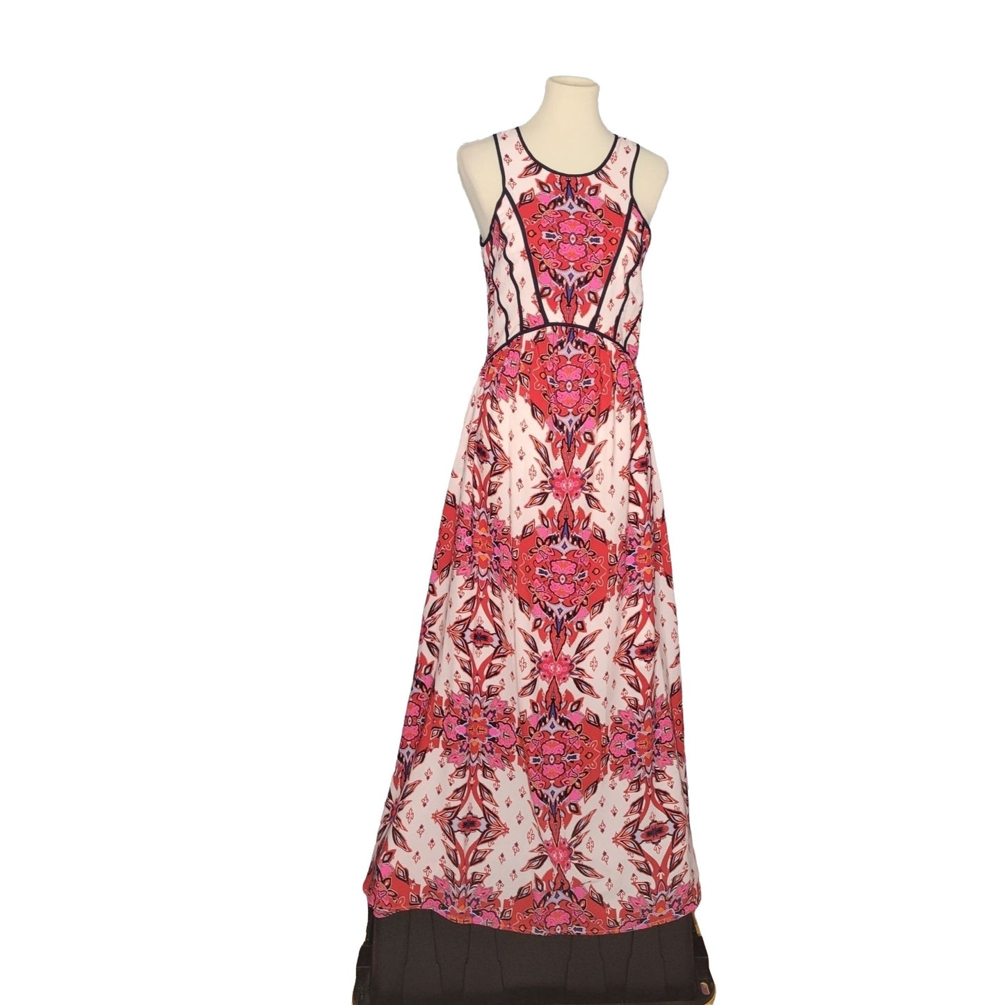 Stunning Red & White Summer Special Occasion Maxi Dress Size MD