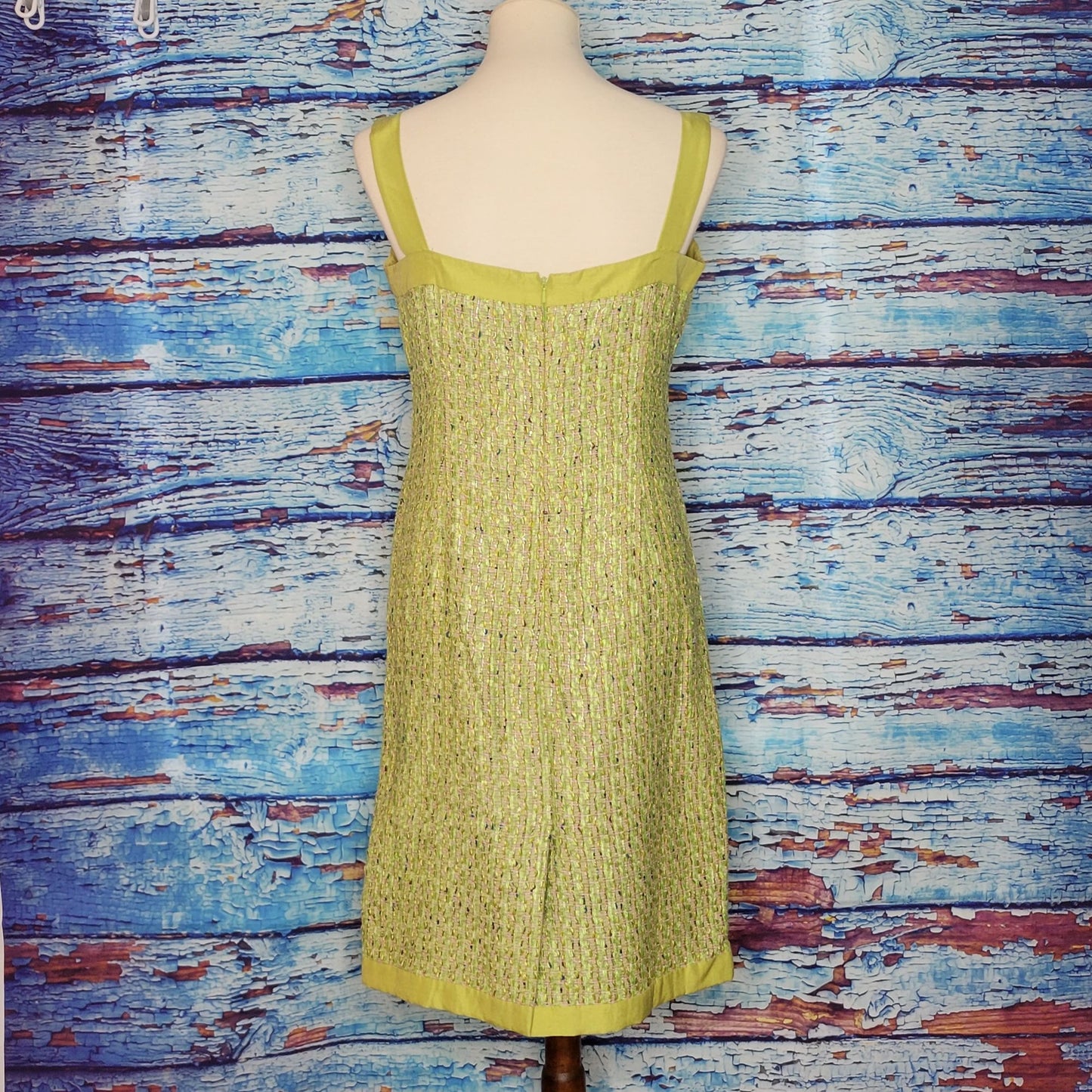 VTG Green Tweed Sleeveless Dress by Carlisle