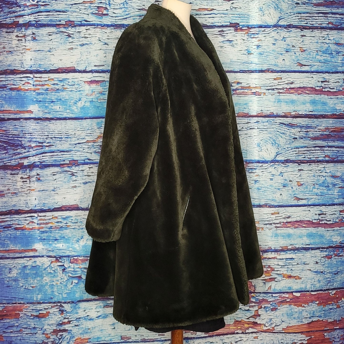 VTG Deep Green Faux Fur Winter Coat