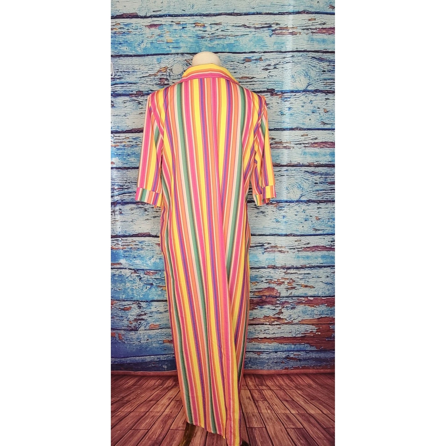 Fun Rainbow Button Down Dress