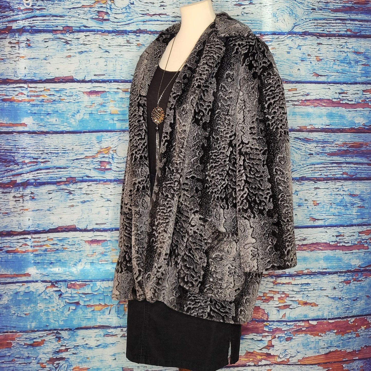 VTG Faux Fur Animal Print Winter Coat