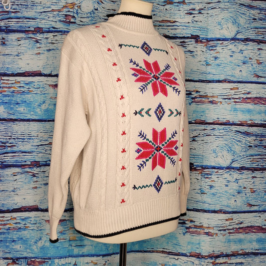 Vintage 80's 90's Handloomed & Embroidered Sweater by HKA Designs