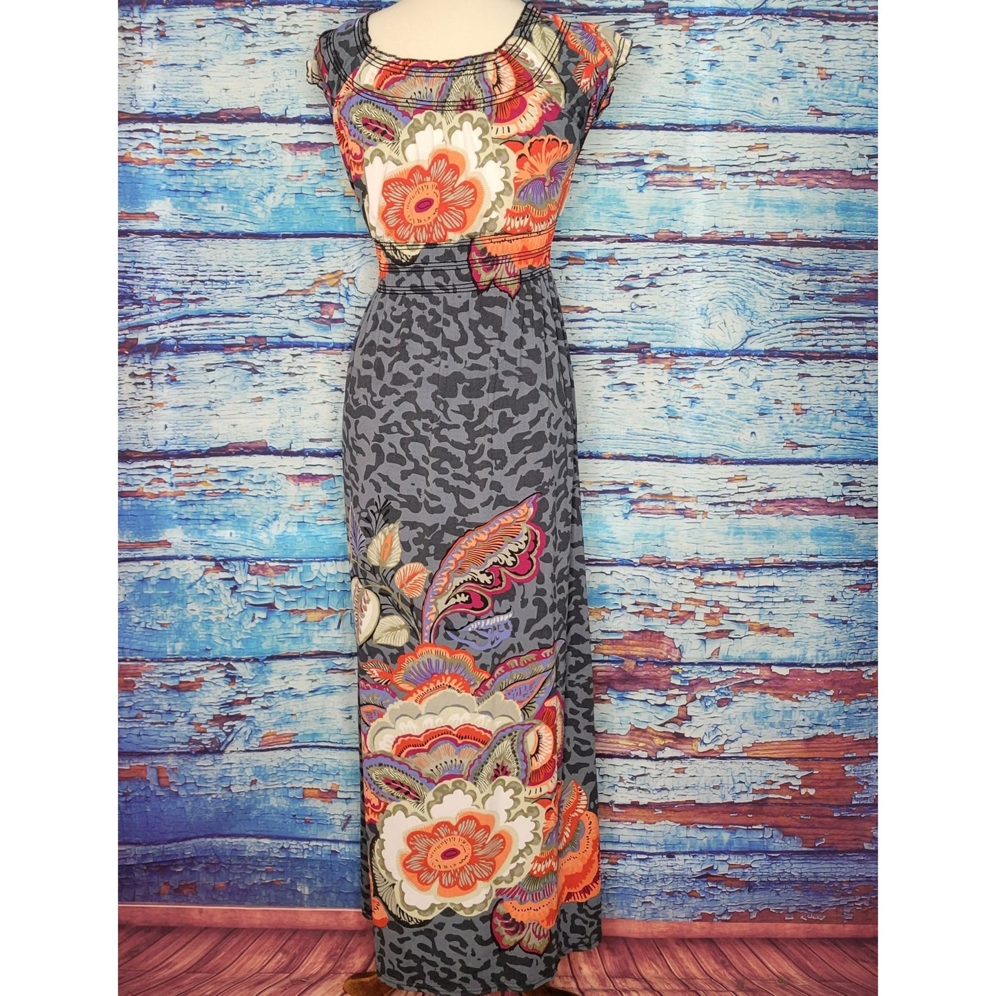 Cute Summer Hawaiian Maxi Dress