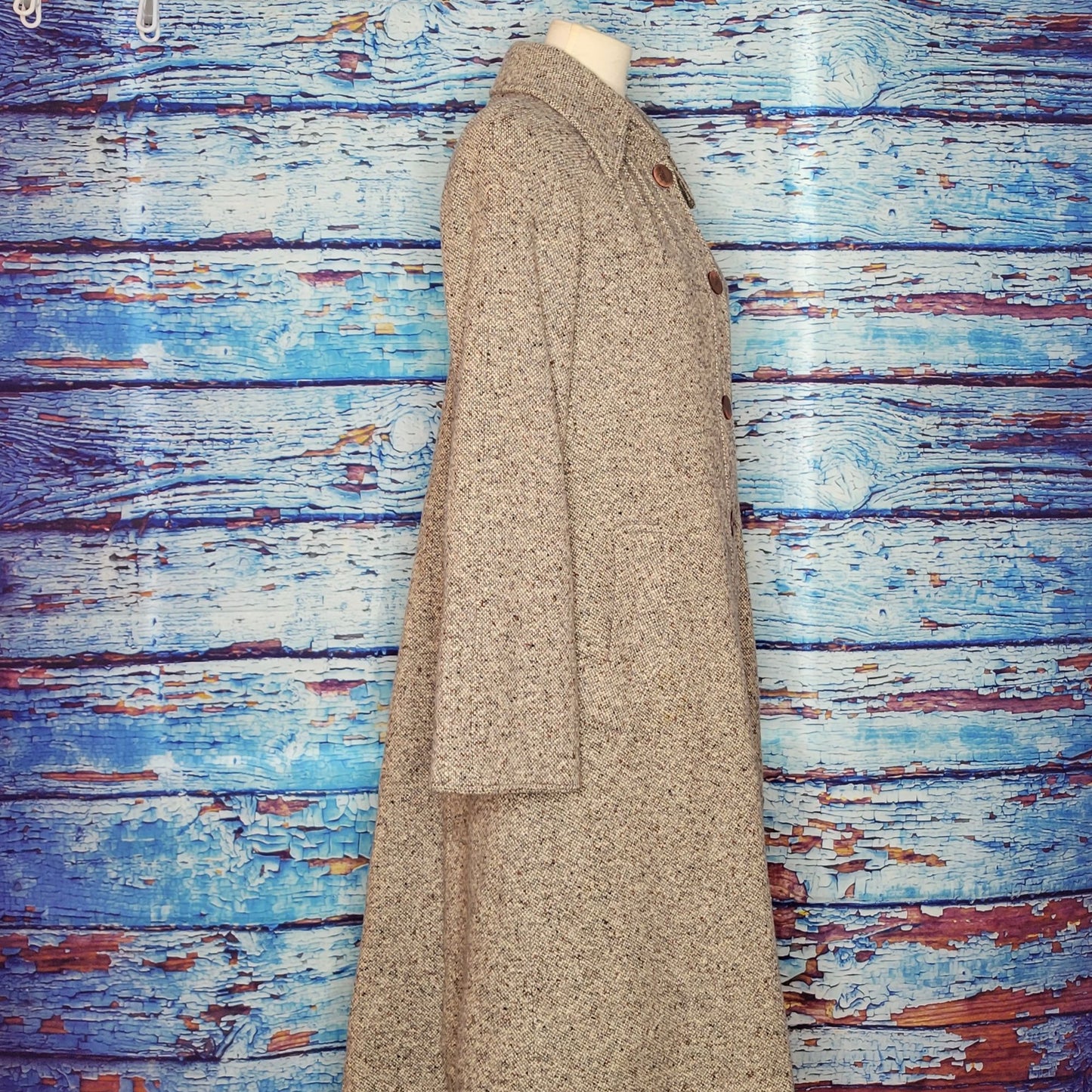 Light Brown Long Tweed Winter Coat