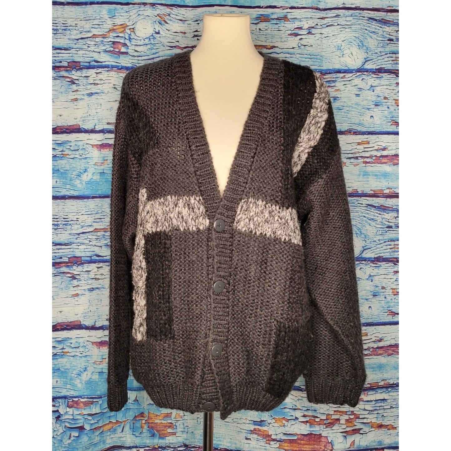 Vintage 80's 90's Grandpa Button Up Sweater Cardigan by Street Scenes