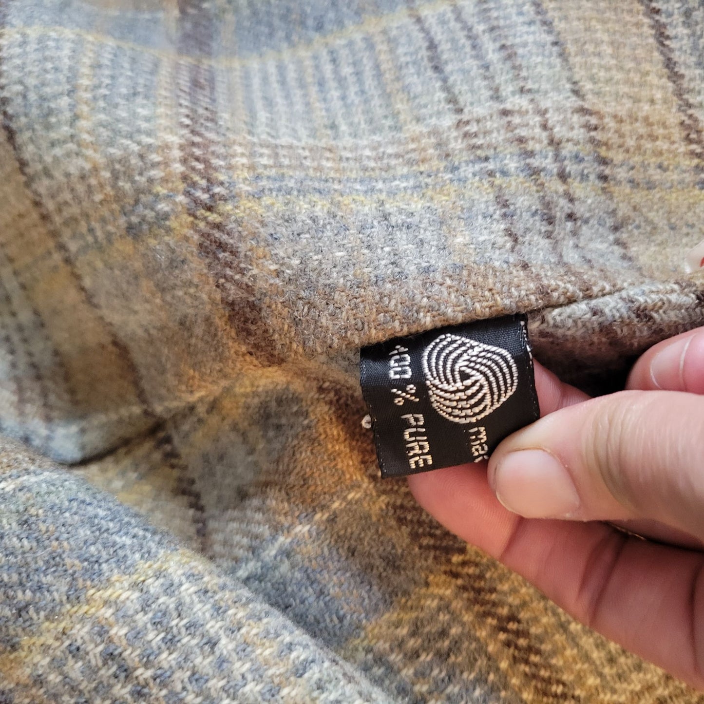 VTG Tan Tweed Coat w/ Removable Liner and Hood