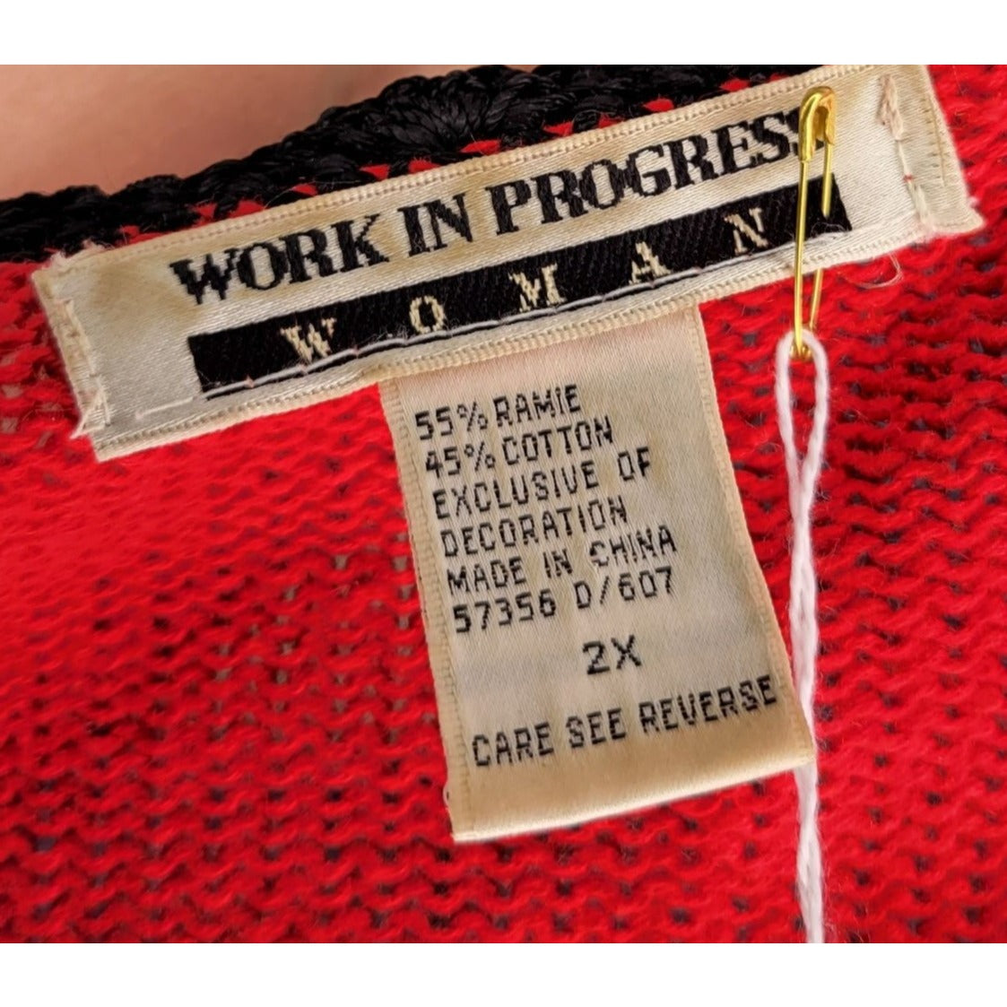 Vintage Red & Black Beaded Christmas Sweater by Work In Progress