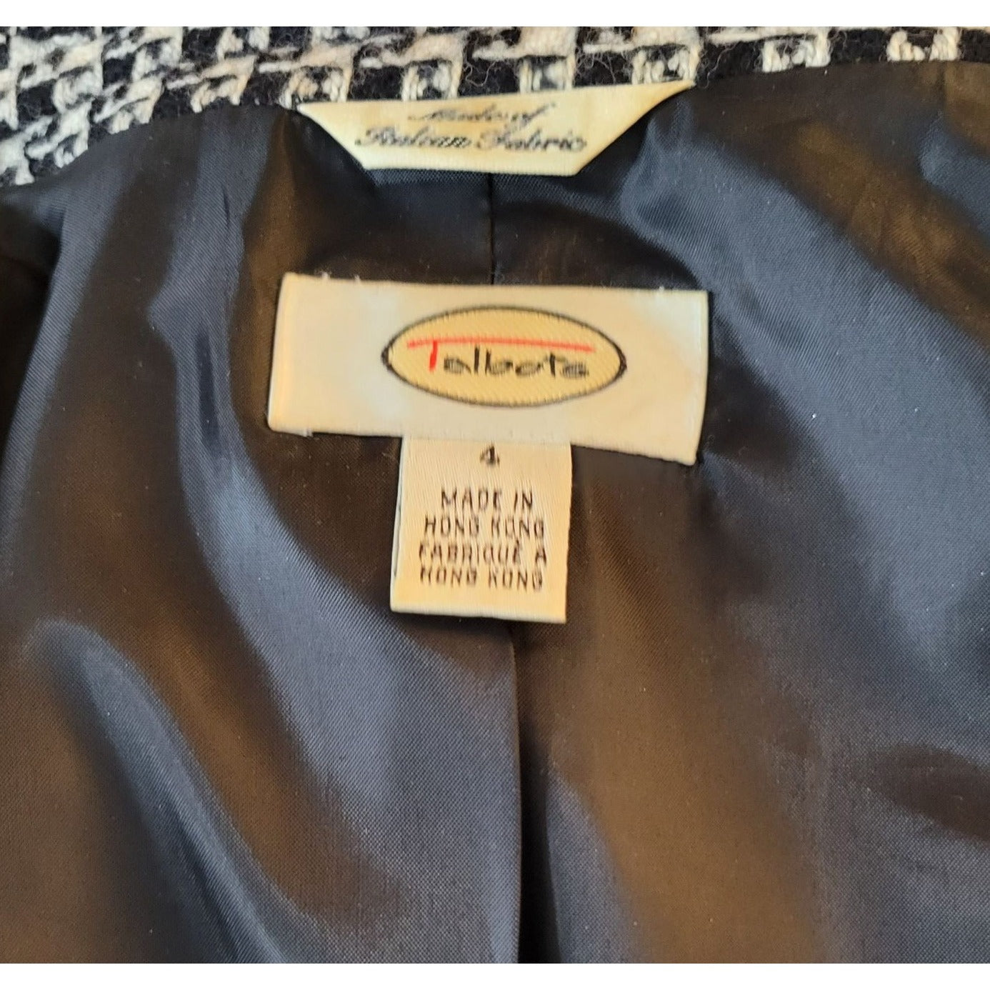 Talbots B&W Wool Button Up Blazer