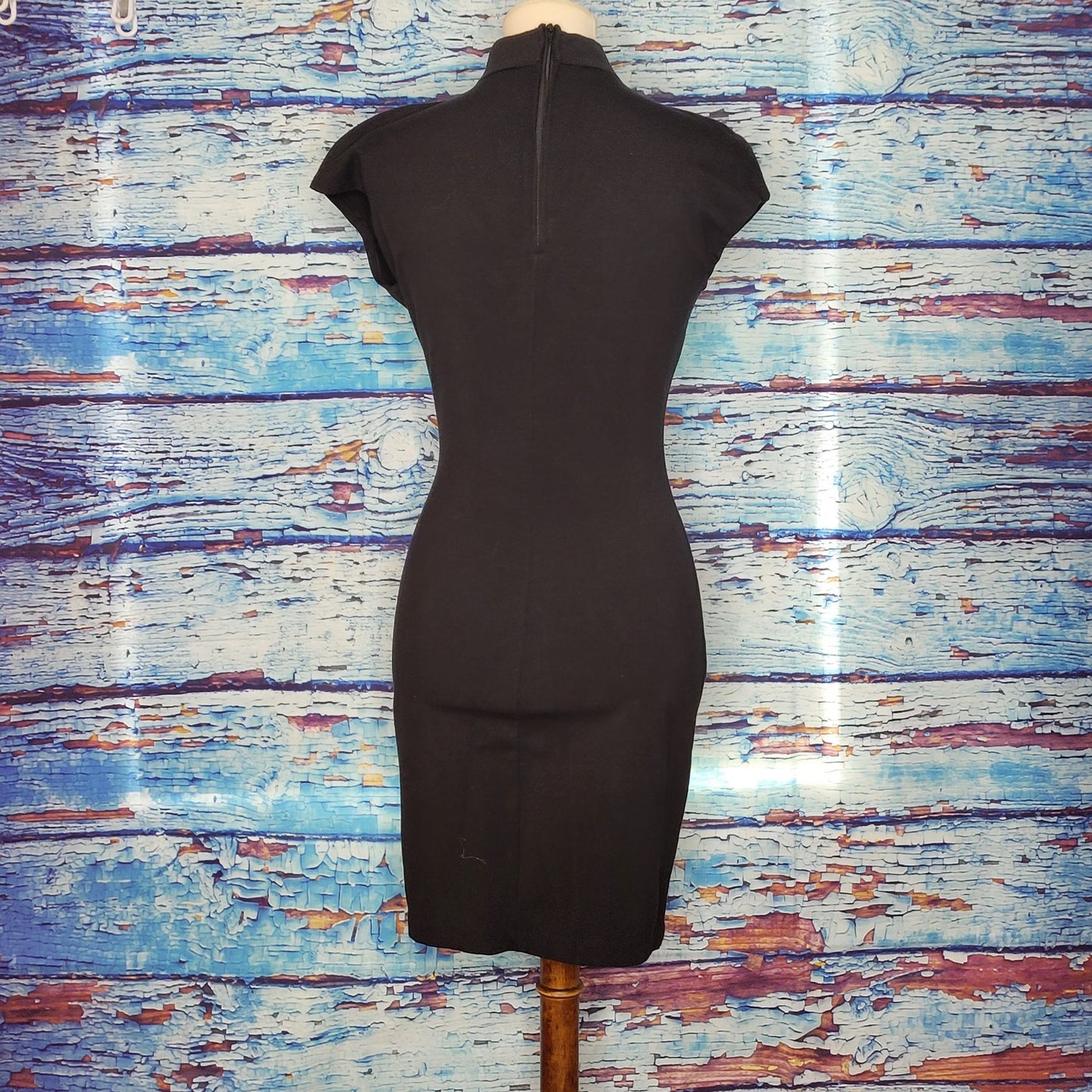 VTG 90's Black Sheath Dress w/ Cutout Chest