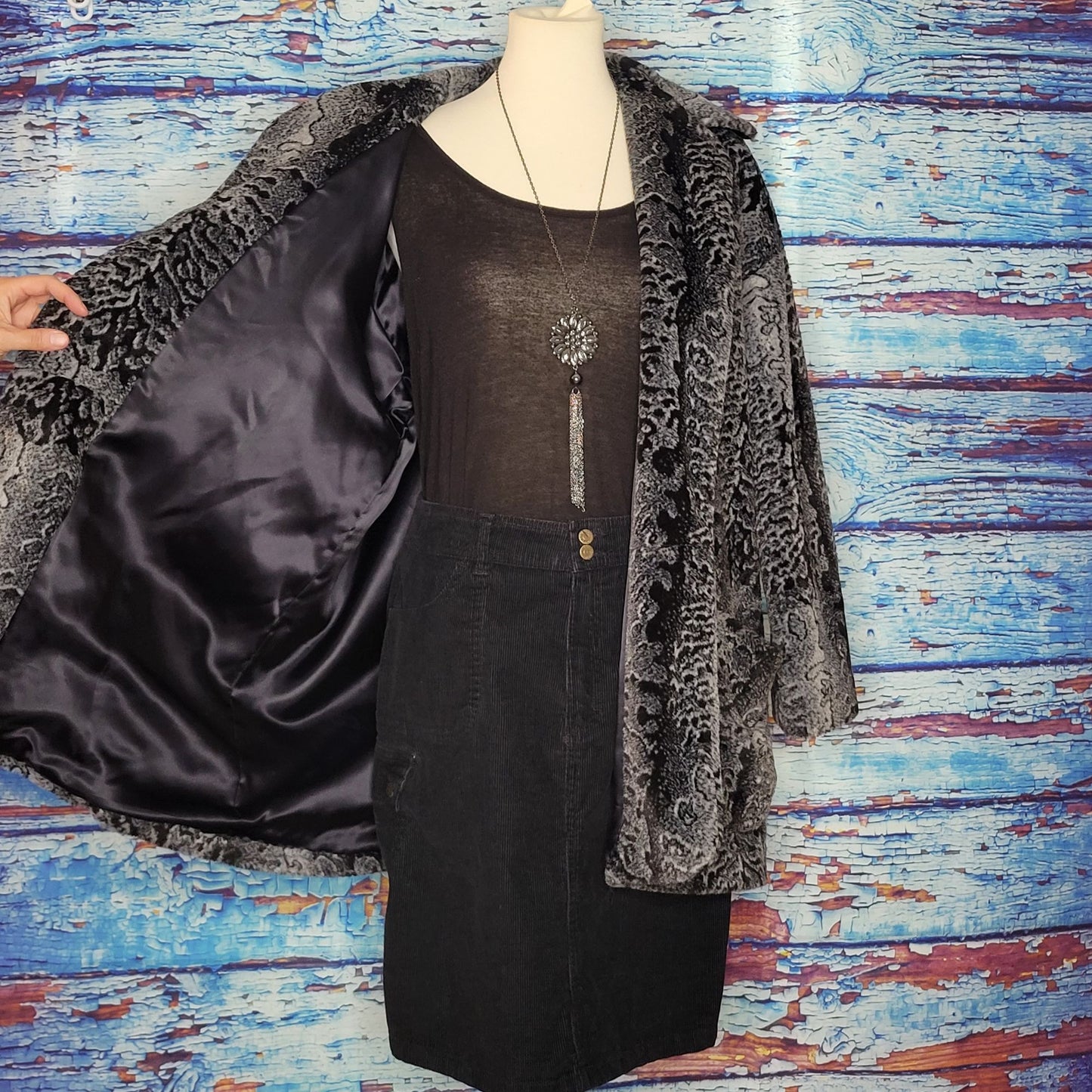 VTG Faux Fur Animal Print Winter Coat