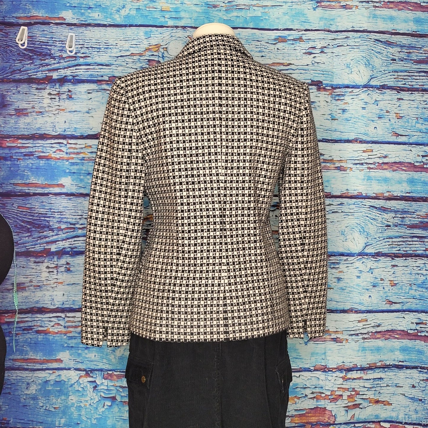 Talbots B&W Wool Button Up Blazer