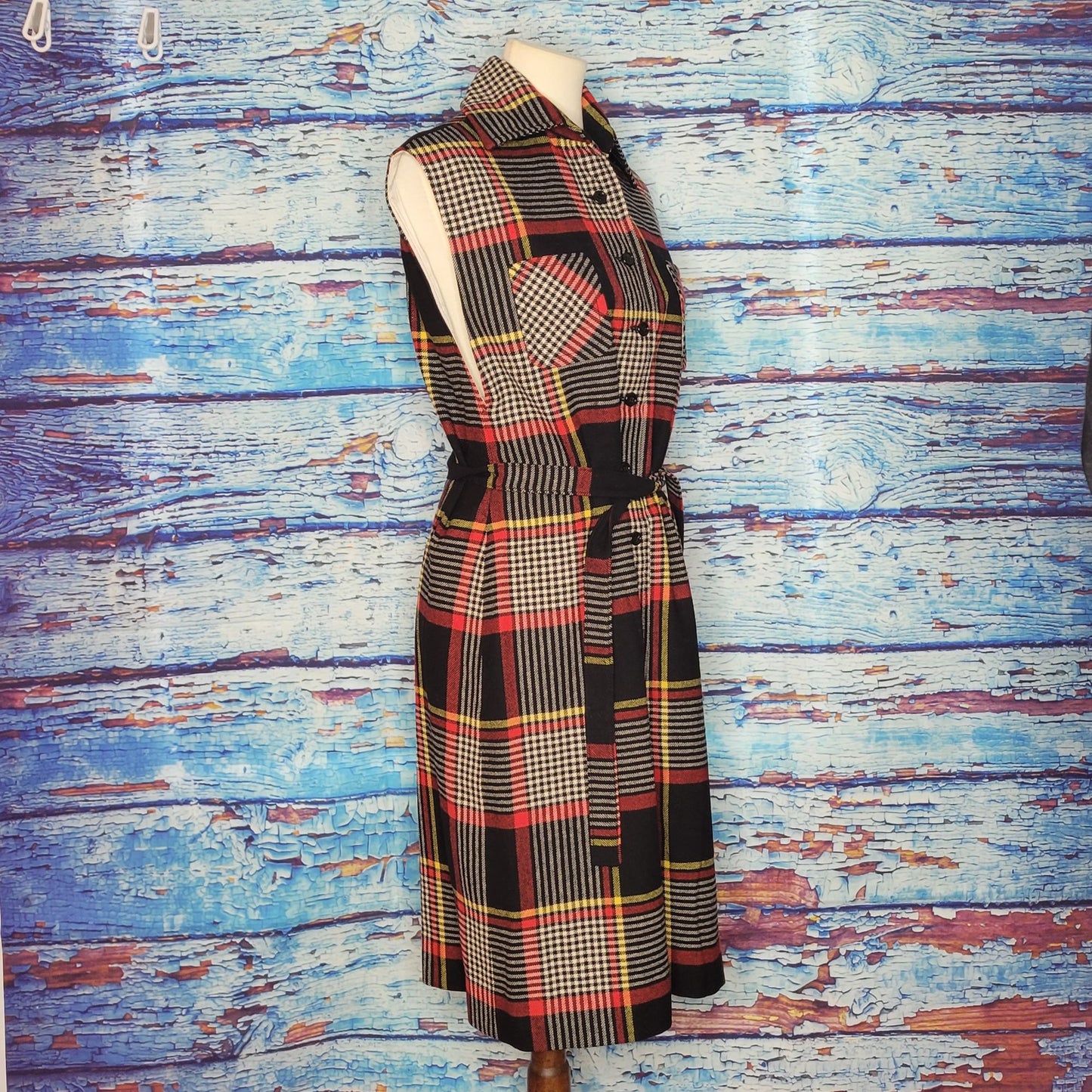 VTG Sleeveless Plaid Wool Young Pendleton Dress
