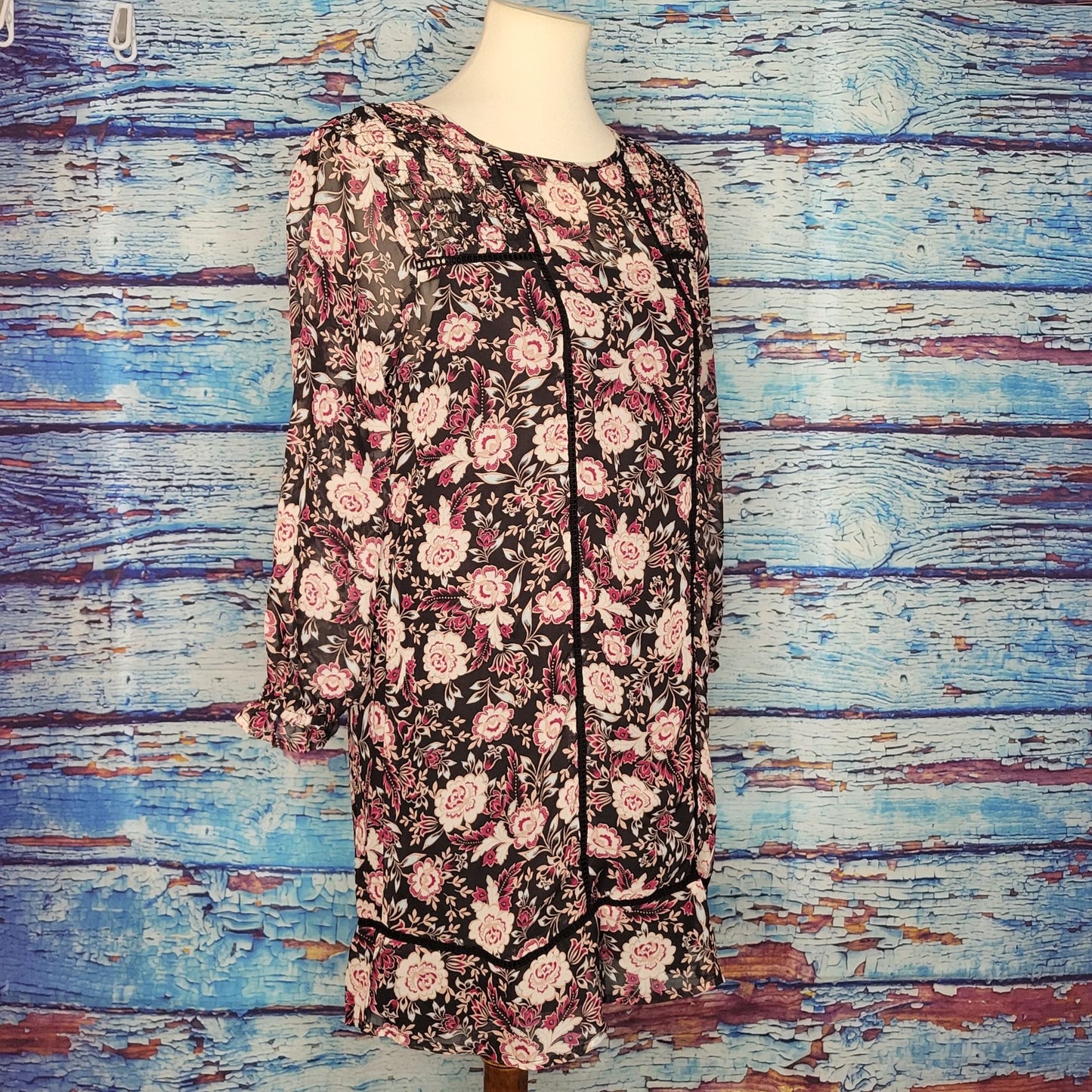 Pretty Pink Floral Polyester Dress