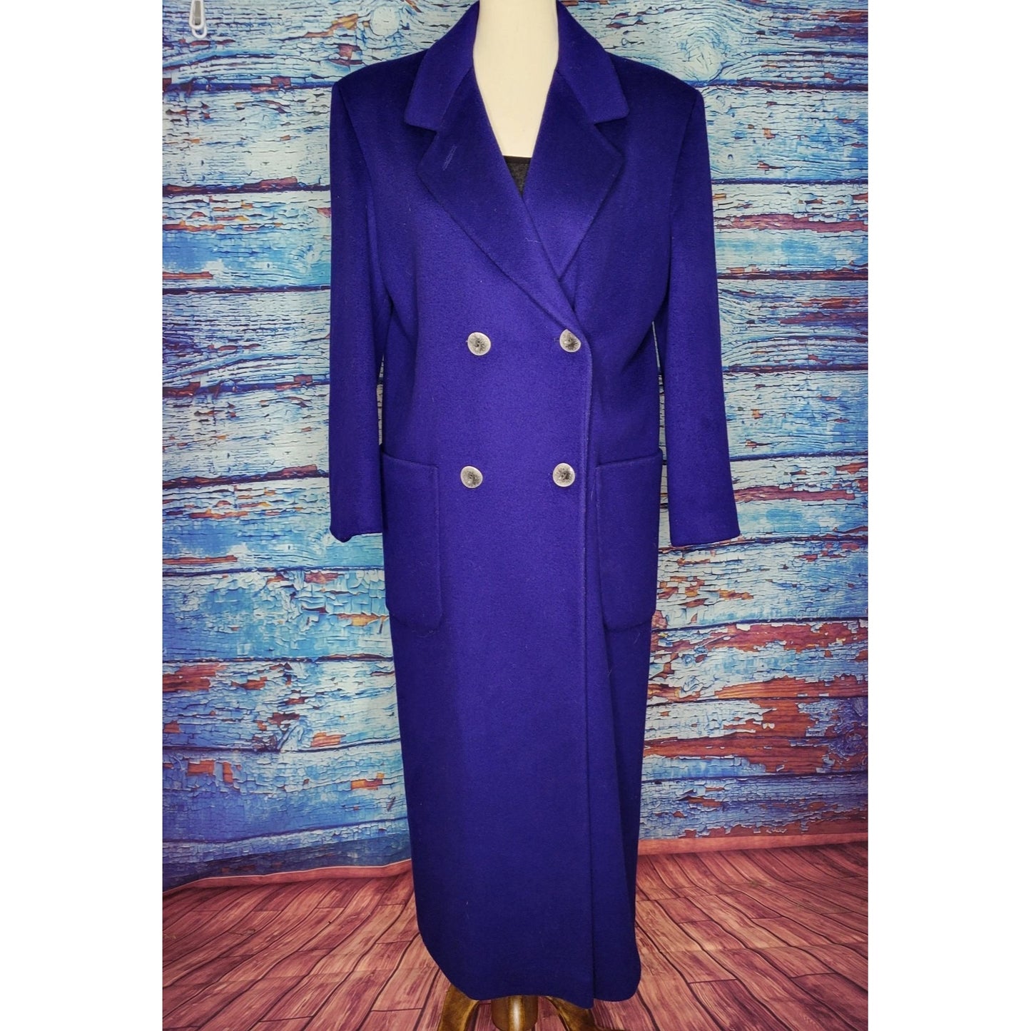 VTG Royal Blue Long Wool Coat by Charter Club