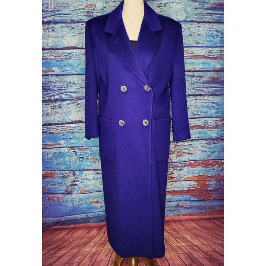 VTG Royal Blue Long Wool Coat by Charter Club