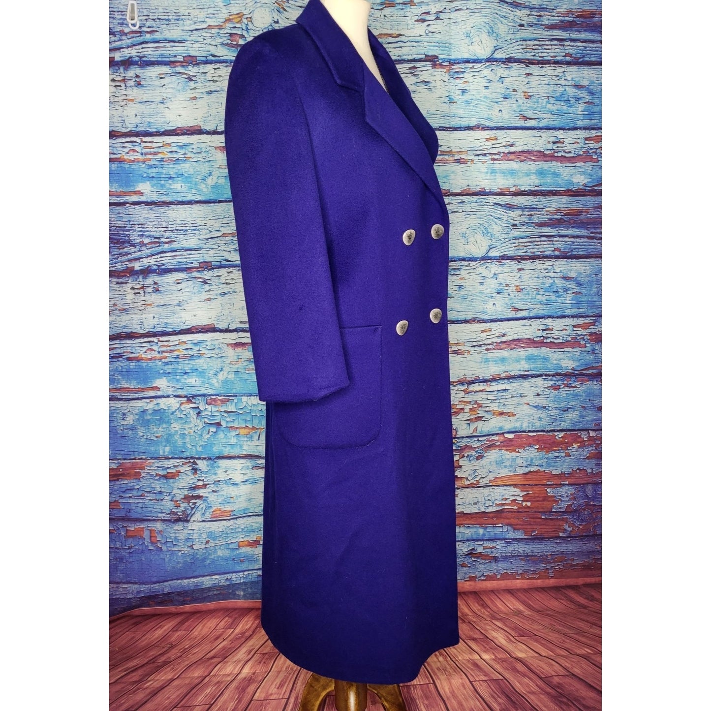 VTG Royal Blue Long Wool Coat by Charter Club