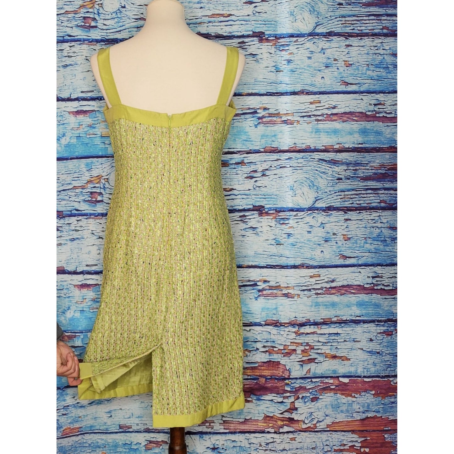 VTG Green Tweed Sleeveless Dress by Carlisle