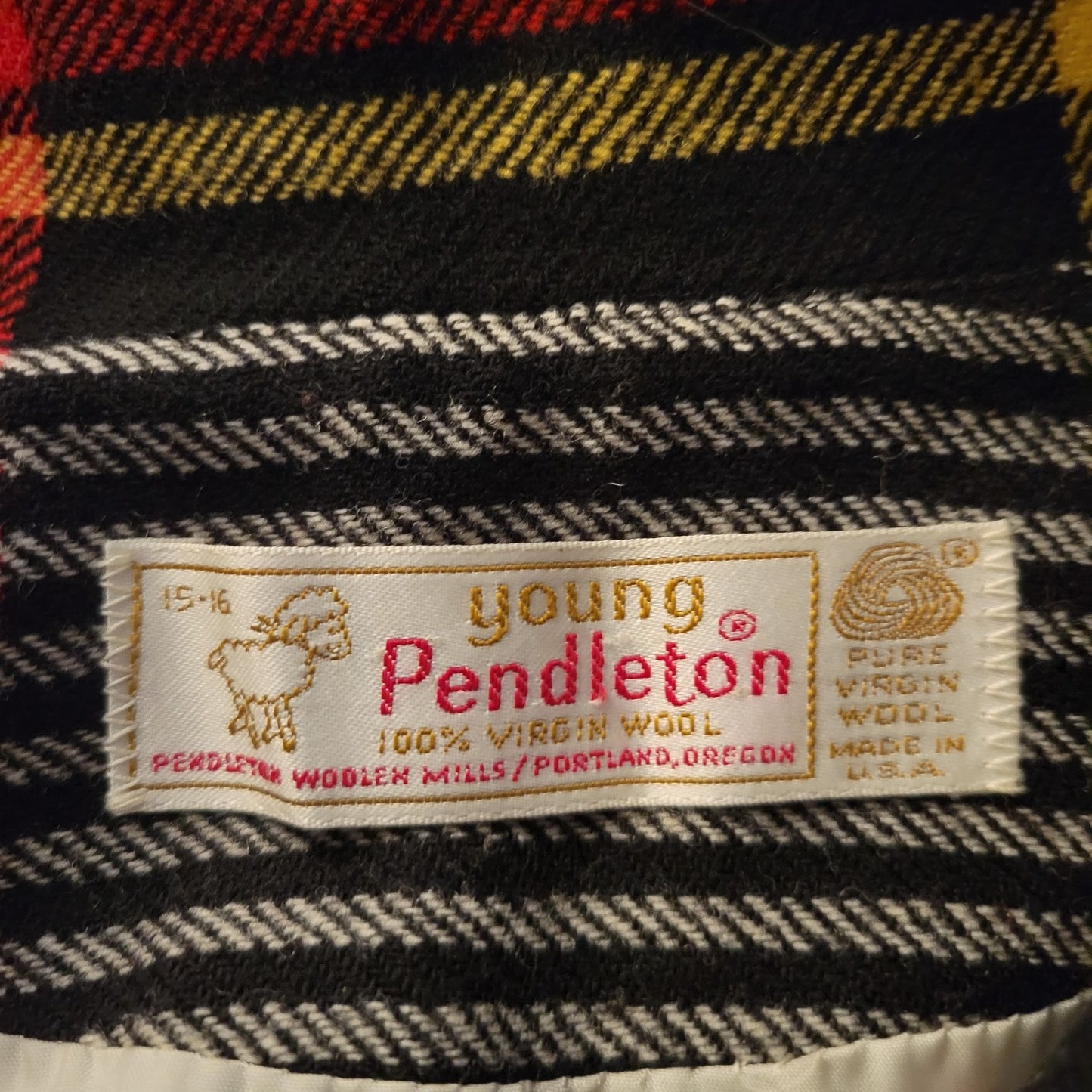 VTG Sleeveless Plaid Wool Young Pendleton Dress