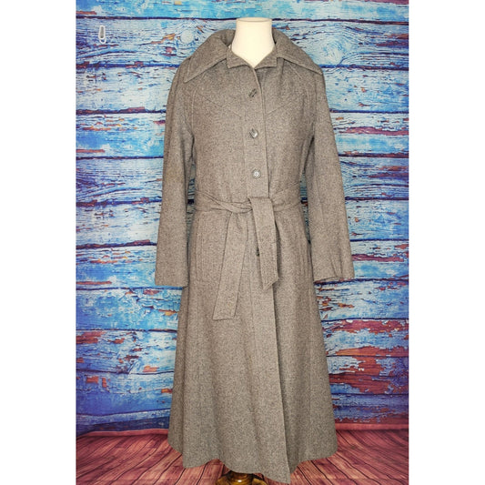 VTG Tan Tweed Coat w/ Removable Liner and Hood
