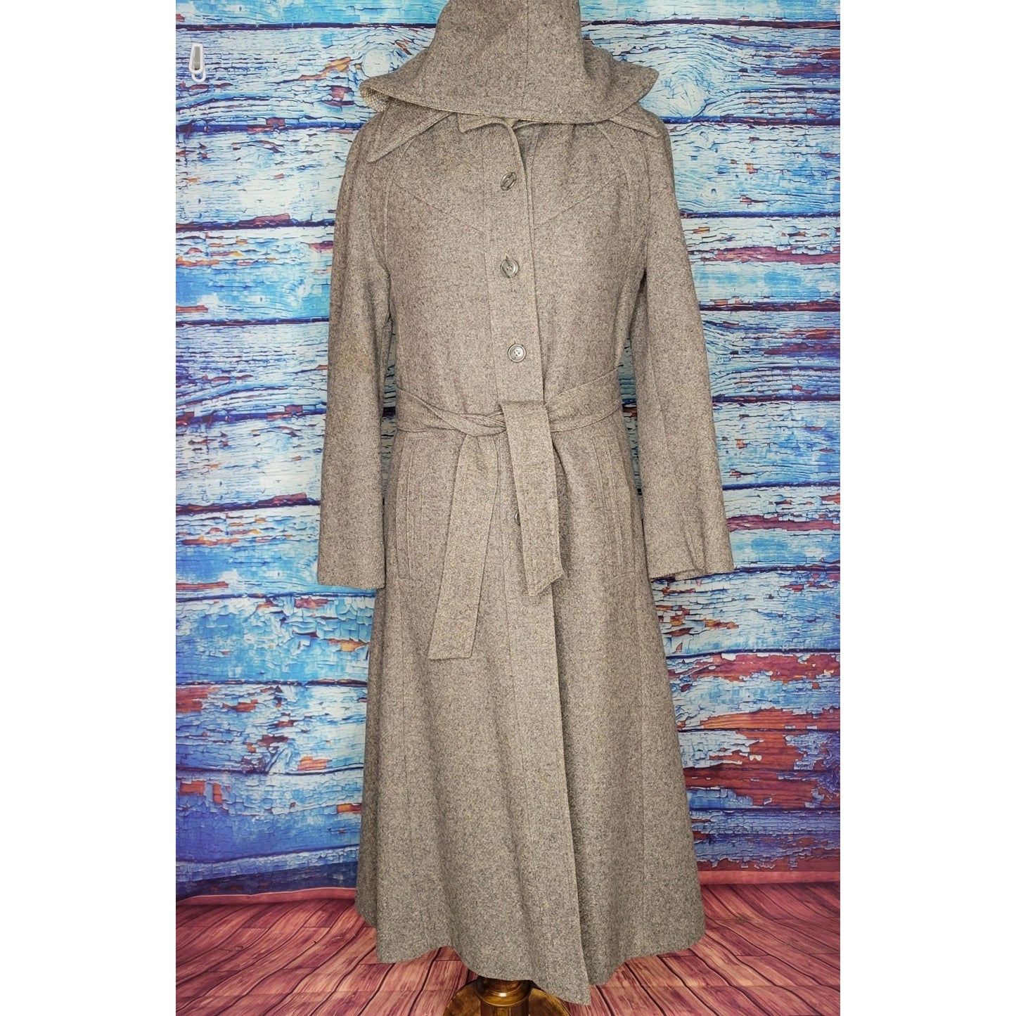 VTG Tan Tweed Coat w/ Removable Liner and Hood
