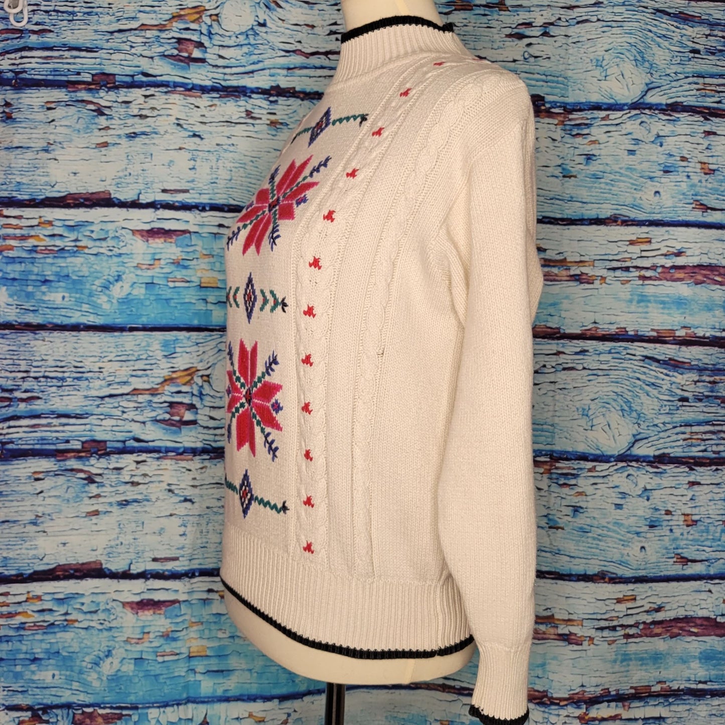 Vintage 80's 90's Handloomed & Embroidered Sweater by HKA Designs