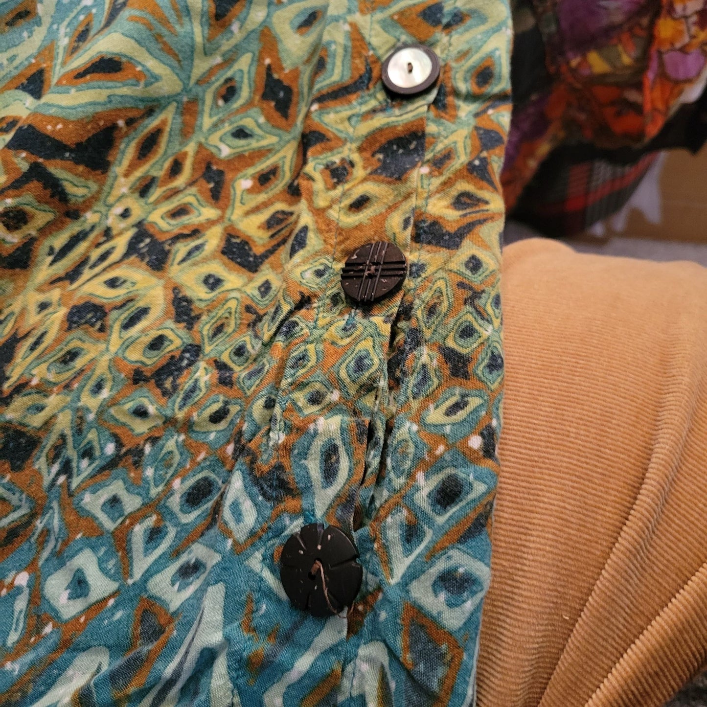 VTG Green Foliage Print Maxi Dress