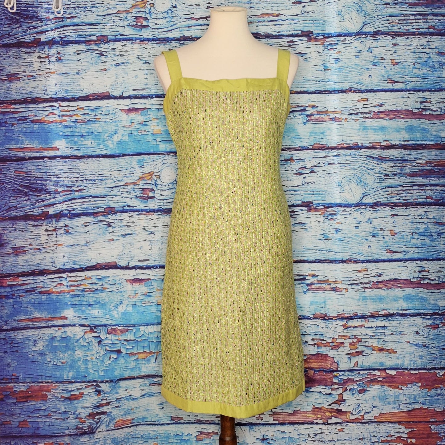 VTG Green Tweed Sleeveless Dress by Carlisle