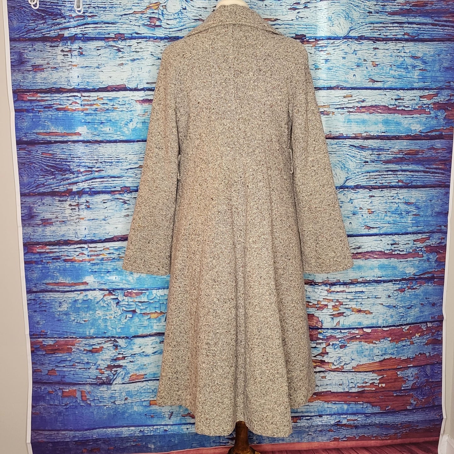Light Brown Long Tweed Winter Coat