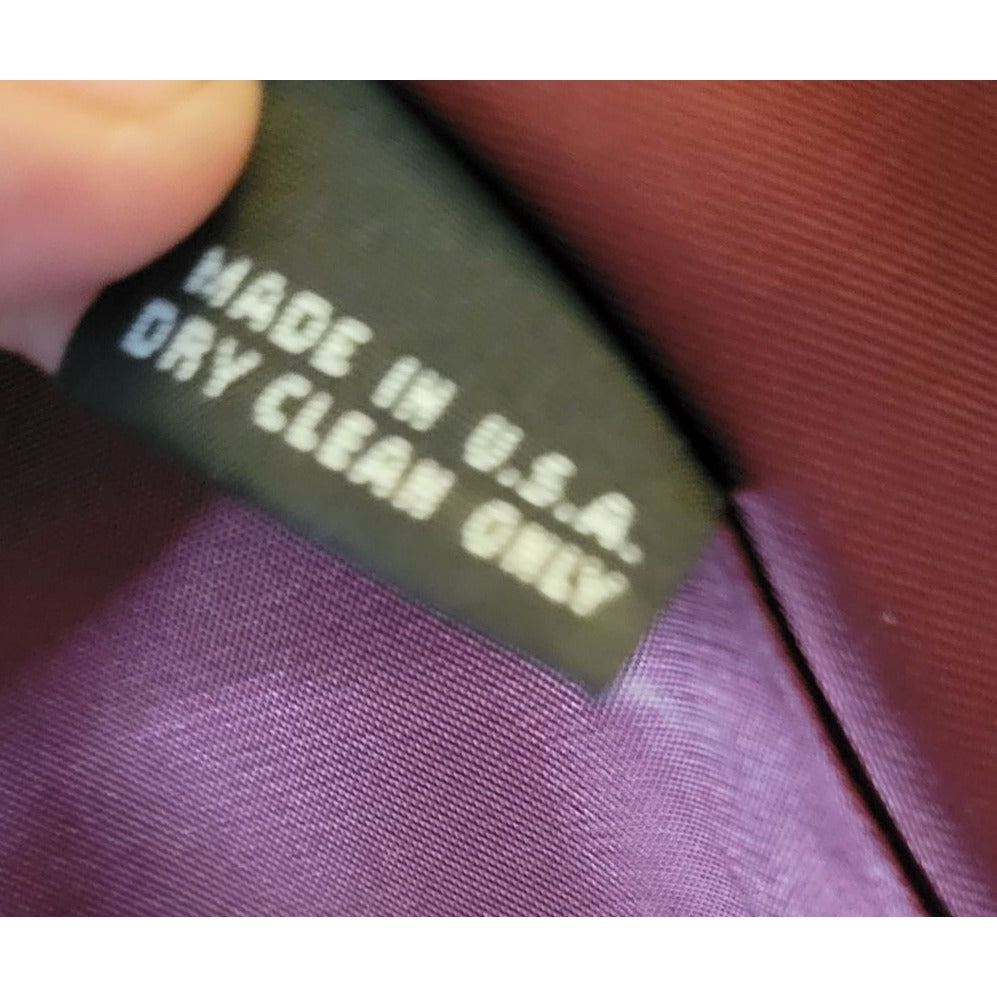 VTG Full Length Plum Colored Wool Coat w/ Velour collar and sleeves