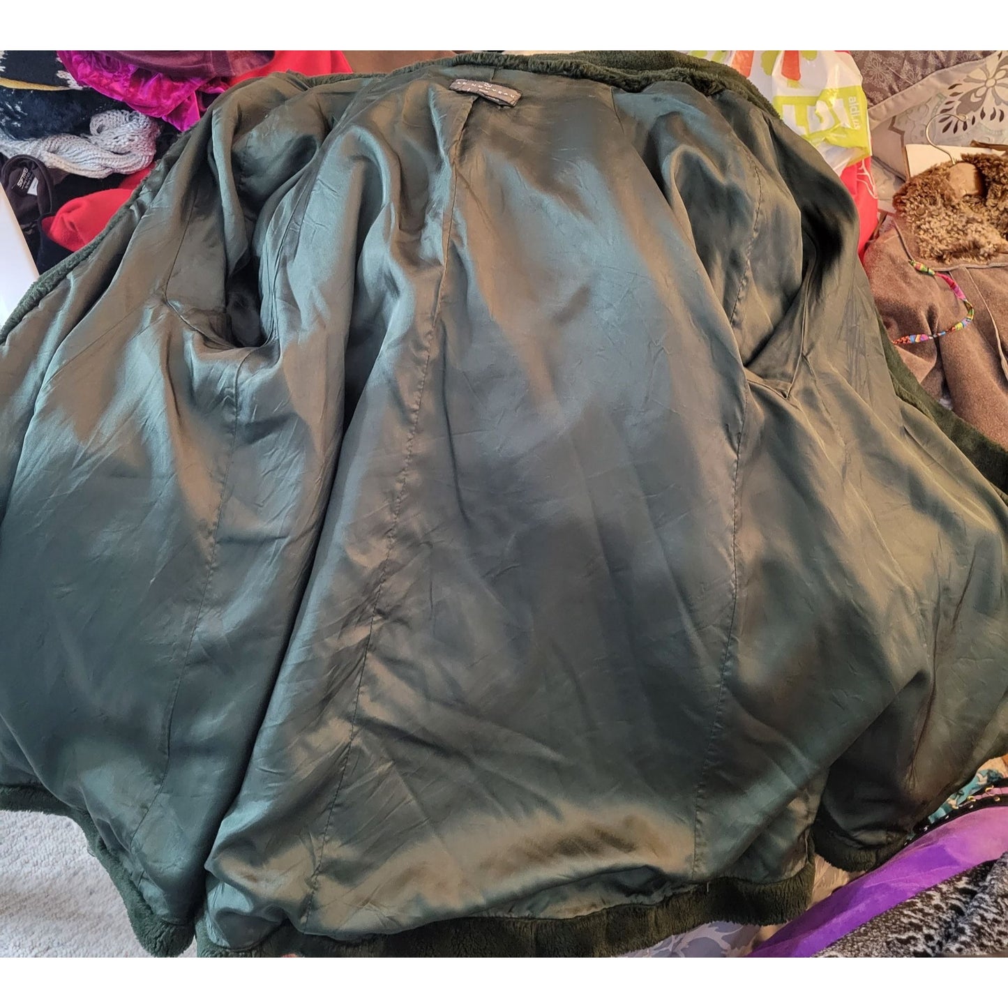 VTG Deep Green Faux Fur Winter Coat