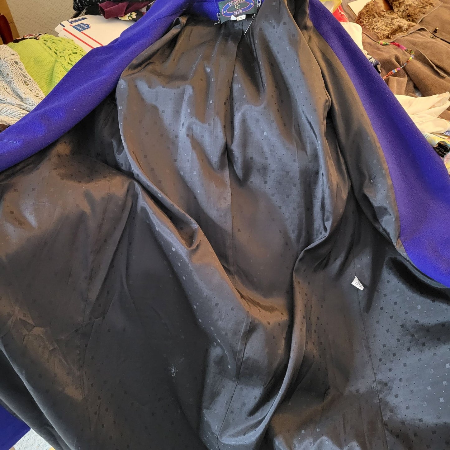 VTG Royal Blue Long Wool Coat by Charter Club