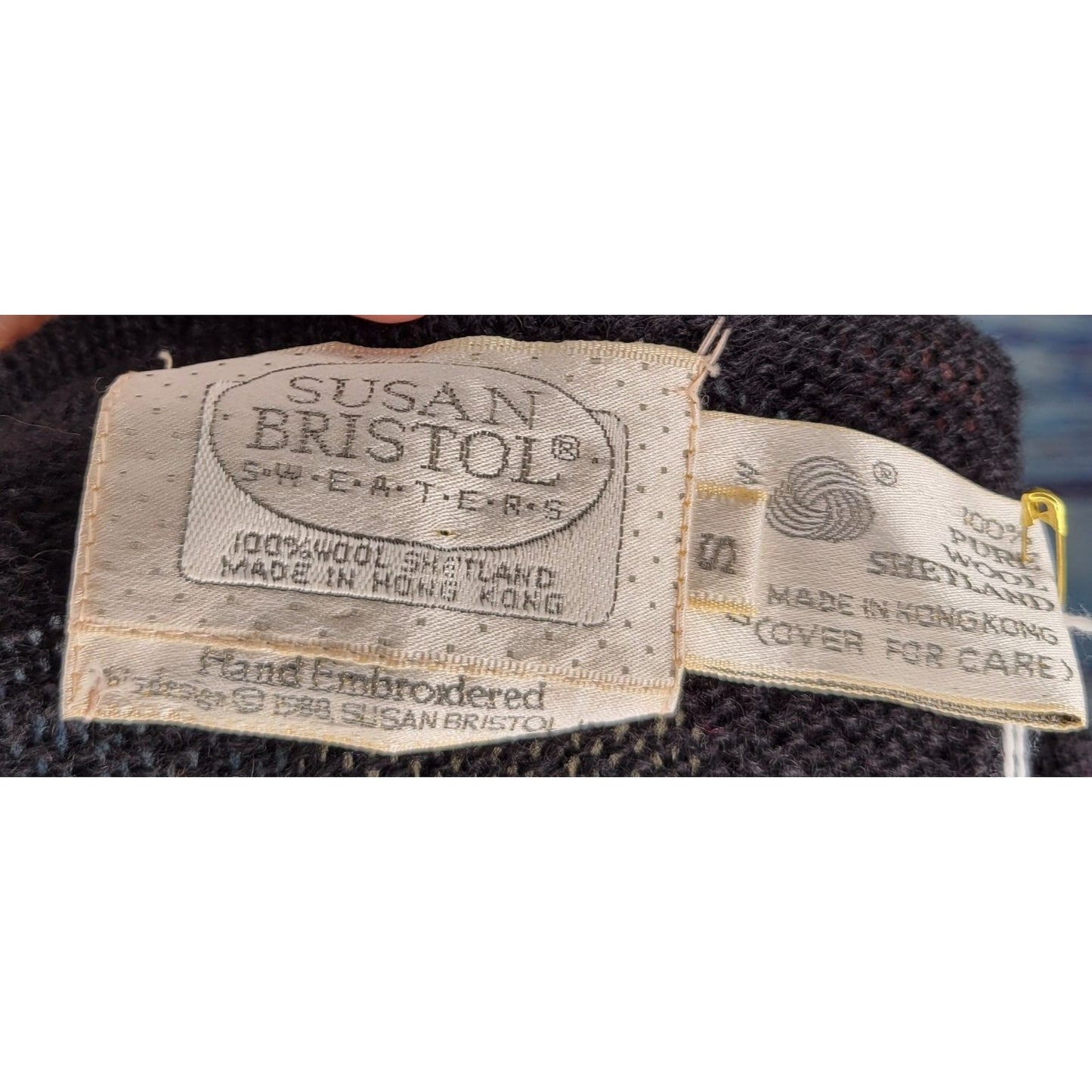 Vintage 90's Susan Bristol 100% Wool Button Up Cardigan Sweater