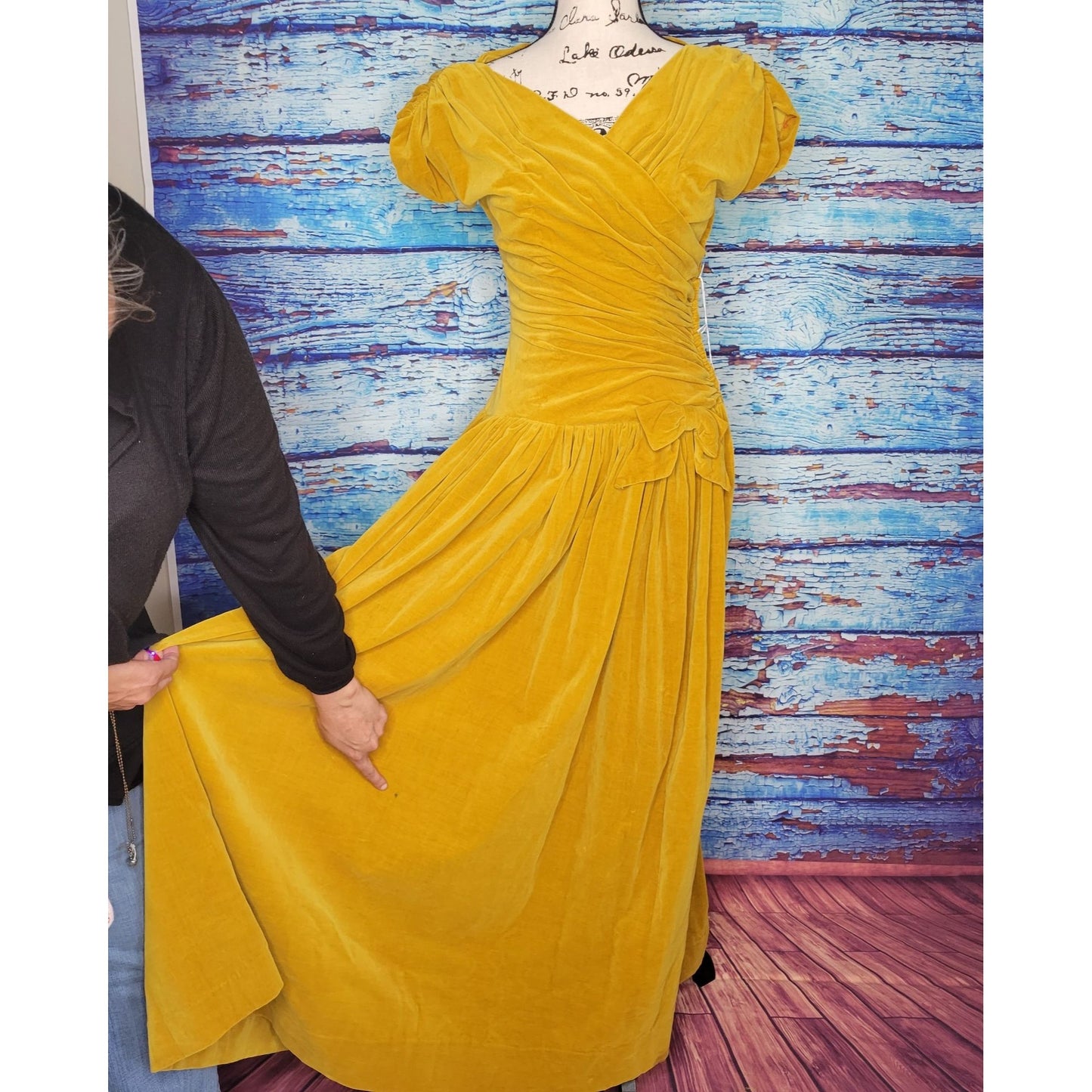 Vintage 1950's  Velvet Bridesmaid Dress. Handmade