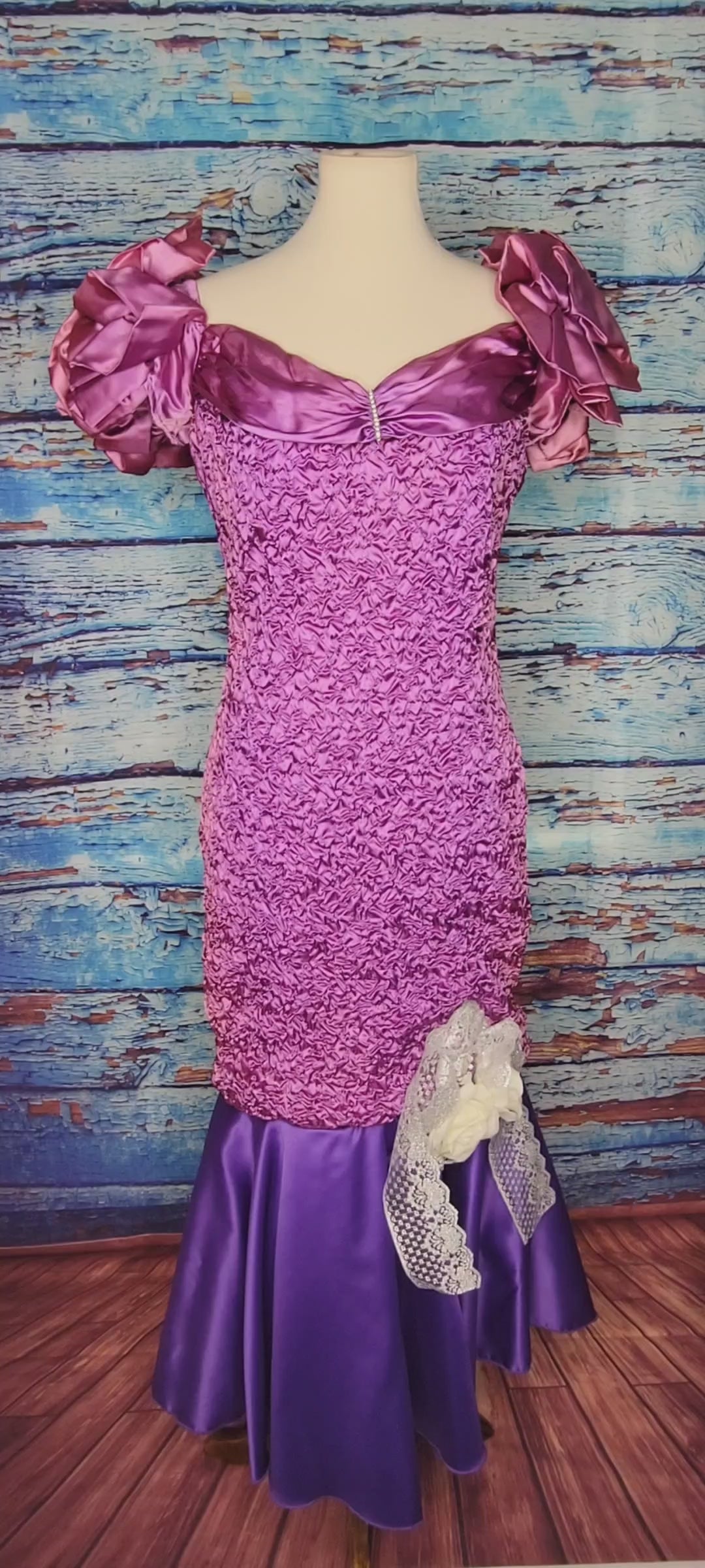 Vintage 1980's Ruffled Prom hotsell Dress