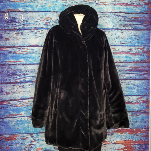 Dennis Basso Reversible Faux Fur Water Resistant Coat